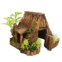 Nobby Aqua Ornaments Holzhöhle mit Pflanzen für Fische in Braun und Bunt – Bild 1 von 5