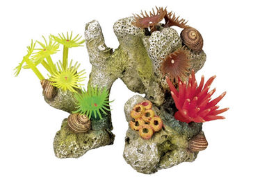 Nobby Aqua Ornaments Koralle mit Pflanzen Figur und Höhle für Aquarien Bunt - 1 Stk. – Bild 1 von 8
