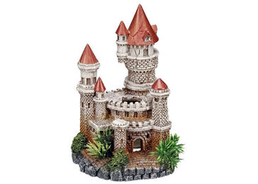Nobby Aqua Ornaments Schloss mit Pflanzen Aquariendekoration für Fische aus Kunstharz in Blau und Bunt 12 x 10,5 x 18 cm – Bild 1 von 4