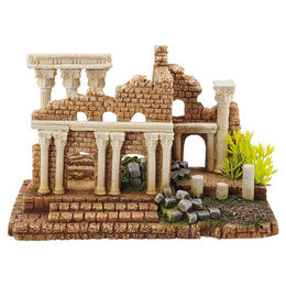 Produktbild von Nobby Aquariendekoration Antike Ruine mit Säulen und Pflanzen als Figur und Höhle für Fische in Beige - 1 Stk.