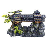 Produktbild von Nobby Aquariendekoration Asiatische Brücke mit Pflanzen als Figur und Höhle in Grau für Fische