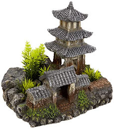 Nobby Aquariendekoration Asiatischer Tempel mit Pflanzen aus Kunstharz für Fische – Bild 1 von 6