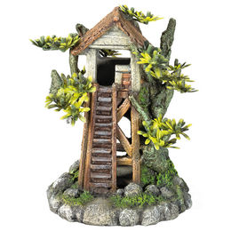 Nobby Aquariendekoration Baumhaus Figur und Höhle für Fische in Bunt und Braun 12,2 x 9,2 x 15,5 cm – Bild 1 von 2