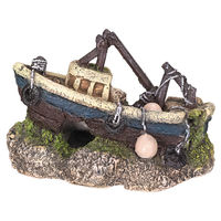 Produktbild von Nobby Aquariendekoration Boot Figur und Höhle für Fische Braun 13 x 6,7 x 8,7 cm - 1 Stk.