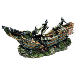 Produktbild von Nobby Aquariendekoration Boot mit LED aus Kunstharz als Figur und Höhle für Fische in Braun