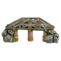 Produktbild von Nobby Aquariendekoration Brücke mit Stützpfeiler als Figur und Höhle aus Kunstharz in Grau für Fische