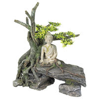 Produktbild von Nobby Aquariendekoration Buddha mit Baum Figur und Höhle aus Kunstharz in Beige für Fische