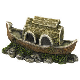 Produktbild von Nobby Aquariendekoration Chinesisches Boot Figur und Höhle für Fische in Braun