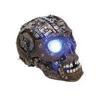 Produktbild von Nobby Aquariendekoration Cyborg Schädel mit LED für Süßwasserfische in Grau und Silber