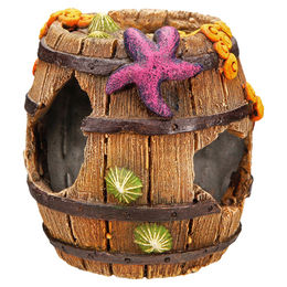 Nobby Aquariendekoration Fass Figur und Höhle für Fische 8,5 x 8,5 x 9 cm - 1 Stk. – Bild 1 von 7