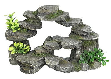 Nobby Aquariendekoration Felsbogen mit Pflanzen Figur und Höhle grau grün für Süßwasserfische – Bild 1 von 2