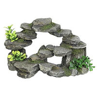 Produktbild von Nobby Aquariendekoration Felsbogen mit Pflanzen Figur und Höhle grau grün für Süßwasserfische