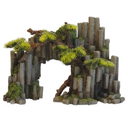 Nobby Aquariendekoration Felsformation mit Pflanzen für Süßwasser Fisch und Garnelen Grau Grün 27 x 13,8 x 19 cm – Bild 1 von 2