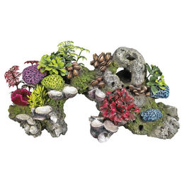 Nobby Aquariendekoration Figur und Höhle Koralle mit Pflanzen für Fischaquarien 28 x 12 x 13,5 cm – Bild 1 von 3