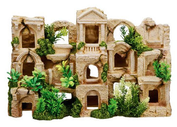 Nobby Aquariendekoration Fisch Habitat Figur und Höhle mit Pflanzen in Braun und Beige 42x12x27,5 cm – Bild 1 von 6