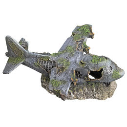 Nobby Aquariendekoration Flugzeug aus Kunstharz Grau für Süßwasser-Aquarien – Bild 1 von 4