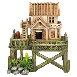 Produktbild von Nobby Aquariendekoration Haus mit Pflanzen Braun 20,2 x 13,5 x 22 cm Figur und Höhle für Fische