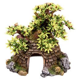 Nobby Aquariendekoration Häuschen mit Baum als Höhle für Fische in Beige und Braun – Bild 1 von 3