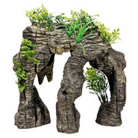 Produktbild von Nobby Aquariendekoration Höhle und Figur mit Pflanzen in Bunt und Grau für Fische 24,5 x 14 x 25 cm