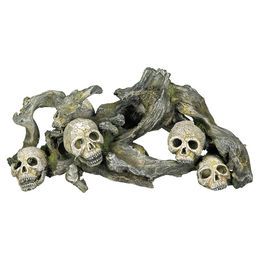 Produktbild von Nobby Aquariendekoration Holz mit Totenköpfen als Figur und Höhle für Fische in Grau