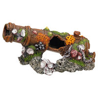 Produktbild von Nobby Aquariendekoration Kanone Figur und Höhle für Süßwasser- und Salzwasseraquarien bunt