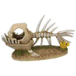 Nobby Aquariendekoration Monsterfisch Skelett Figur und Höhle beige - 1 Stk. – Bild 1 von 2