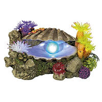 Produktbild von Nobby Aquariendekoration Muschel mit Pflanzen und LED für Süßwasser Fischhöhle Bunt