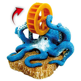 Produktbild von Nobby Aquariendekoration Oktopus mit Rad als Figur und Höhle in Blau und Bunt für Fische