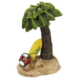 Produktbild von Nobby Aquariendekoration Palme mit Surfbrett Figur und Höhle für Fische bunt