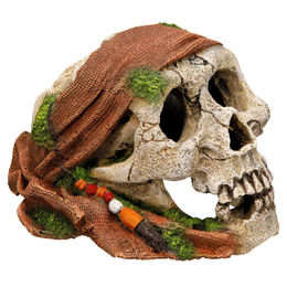 Produktbild von Nobby Aquariendekoration Piraten Totenkopf Figur und Höhle in Beige für Fische