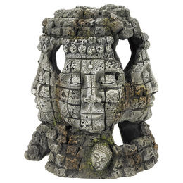 Nobby Aquariendekoration Ruine mit Gesichtern Figur und Höhle für Fische 17,5 x 16 x 20,5 cm – Bild 1 von 3