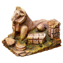 Produktbild von Nobby Aquariendekoration Ruine mit Widder Figur und Höhle für Fische in Beige - 1 Stk.