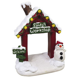 Produktbild von Nobby Aquariendekoration Santa's Workshop Schild Figur und Höhle aus Kunststoff für Fische