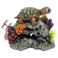 Produktbild von Nobby Aquariendekoration Schildkröte auf Fels mit Pflanzen für Süßwasser Aquarien