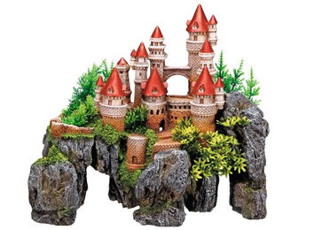 Nobby Aquariendekoration Schloss mit Pflanzen als Figur und Höhle für Süßwasserfische – Bild 1 von 7