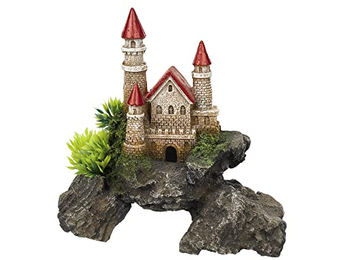 Nobby Aquariendekoration Schloss mit Pflanzen und Höhle für Fische 15,5 x 8 x 15,5 cm - 1 Stk. – Bild 1 von 3