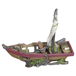 Nobby Aquariendekoration Segelboot Wrack als Höhle für Fische in Braun – Bild 1 von 5