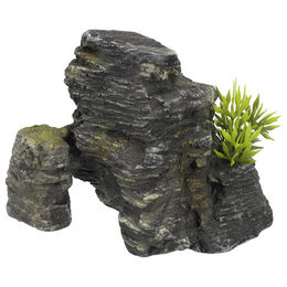 Produktbild von Nobby Aquariendekoration Stein mit Pflanzen in Grau für Fische - 1 Stk.