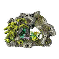 Produktbild von Nobby Aquariendekoration Stein mit Totenköpfen aus Kunstharz mit LED für Süßwasserfische in Grau