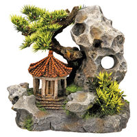 Produktbild von Nobby Aquariendekoration Tempel an Klippe mit Pflanzen und Höhle für Fisch Aquarien und Terrarien