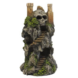 Produktbild von Nobby Aquariendekoration Totenkopfburg Figur und Höhle für Süß- und Seewasseraquarien Grau 9,2 x 9 x 17,7 cm