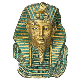 Nobby Aquariendekoration Tutanchamun Maske Figur und Höhle für Süßwasser Fisch Gold 8x7x10cm – Bild 1 von 2