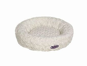 Nobby Arusha Donut Hundekissen aus Plüsch für kleine Hunde und Katzen Weiß Ø 45 cm – Bild 1 von 3