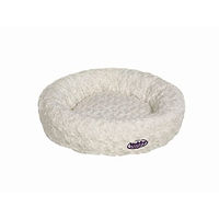 Produktbild von Nobby Arusha Donut Hundekissen aus Plüsch für kleine Hunde und Katzen Weiß Ø 45 cm