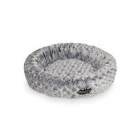 Produktbild von Nobby Arusha Donut Hundekissen und Katzenkissen aus Plüsch Schwarz Grau 45 cm - 45 cm