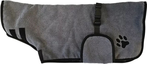 Nobby Bademantel Dry & Clean für Hunde in Grau XL mit max. 72 cm Länge und 66-106 cm Bauchumfang aus Polyester – Bild 1 von 7