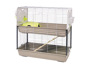 Nobby Caesar 3 Double Kleintierkäfig aus Metall für Meerschweinchen und Kaninchen Grau 100x50x97cm – Bild 1 von 9