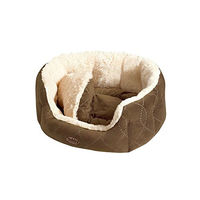 Produktbild von Nobby Ceno Komfortbett Oval für Hunde und Katzen aus Plüsch in Beige/Braun 55 x 50 x 21 cm