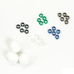 Produktbild von Nobby Clipsringe für Tauben zur Kennzeichnung aus Kunststoff 8 mm Breite in Beige und Bunt