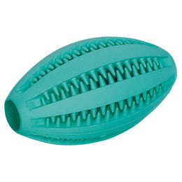Nobby Dental Fun Rugby Kauspielzeug aus Vollgummi für Hunde in Türkis 11 cm - 11 cm – Bild 1 von 3